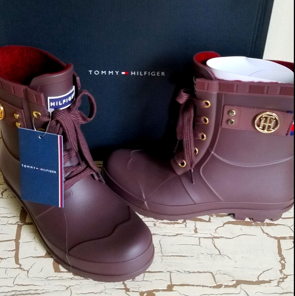 Tommy Hilfiger Shoes - NEW Tommy Hilfiger 6 Waterproof Boot Red Trineti